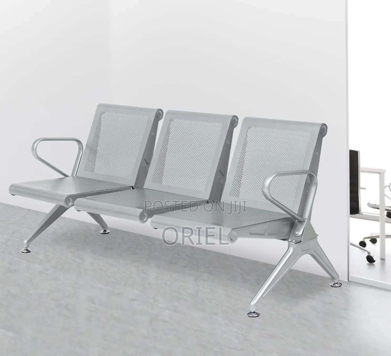 Office Bench : Steel 3-Link Waiting Bench