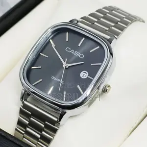 Small Square Elegant Stainless Steel Watch | Black Dial | Unisex