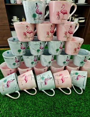 High Quality Gold Rimmed Ceramic Mug Set(6pcs) Only