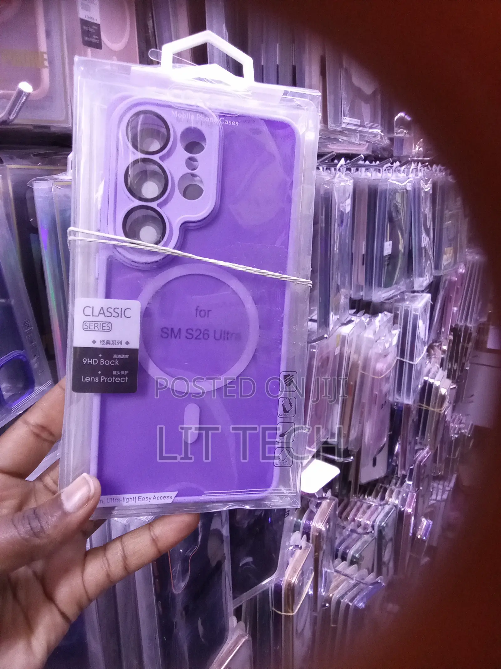 Purple (Lavender) Translucent Magnetic Samsung Galaxy S26 Ultra Case.