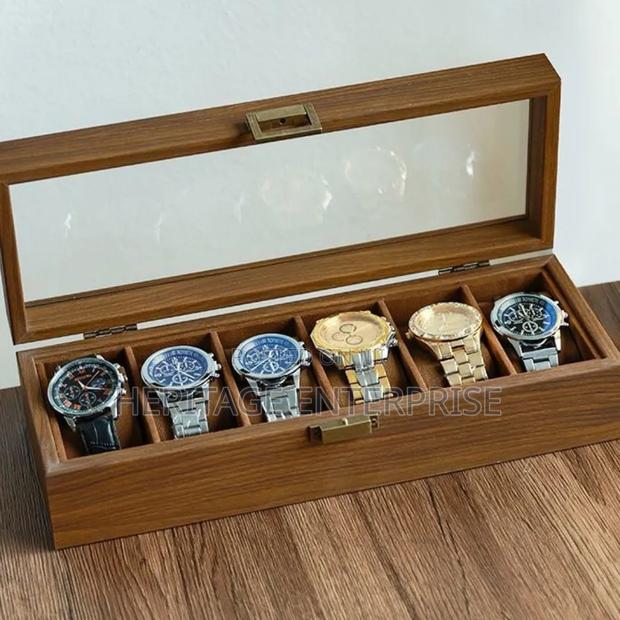Watch Organizer/ Storage Box 6 Slot Wooden
