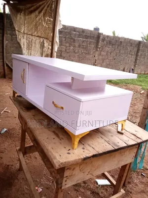 White Coffee Table With Cabinet and Drawer Pay on Delivery