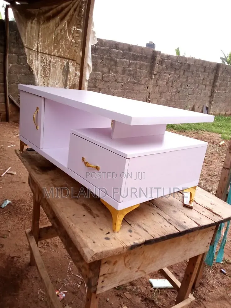 White Coffee Table With Cabinet and Drawer Pay on Delivery