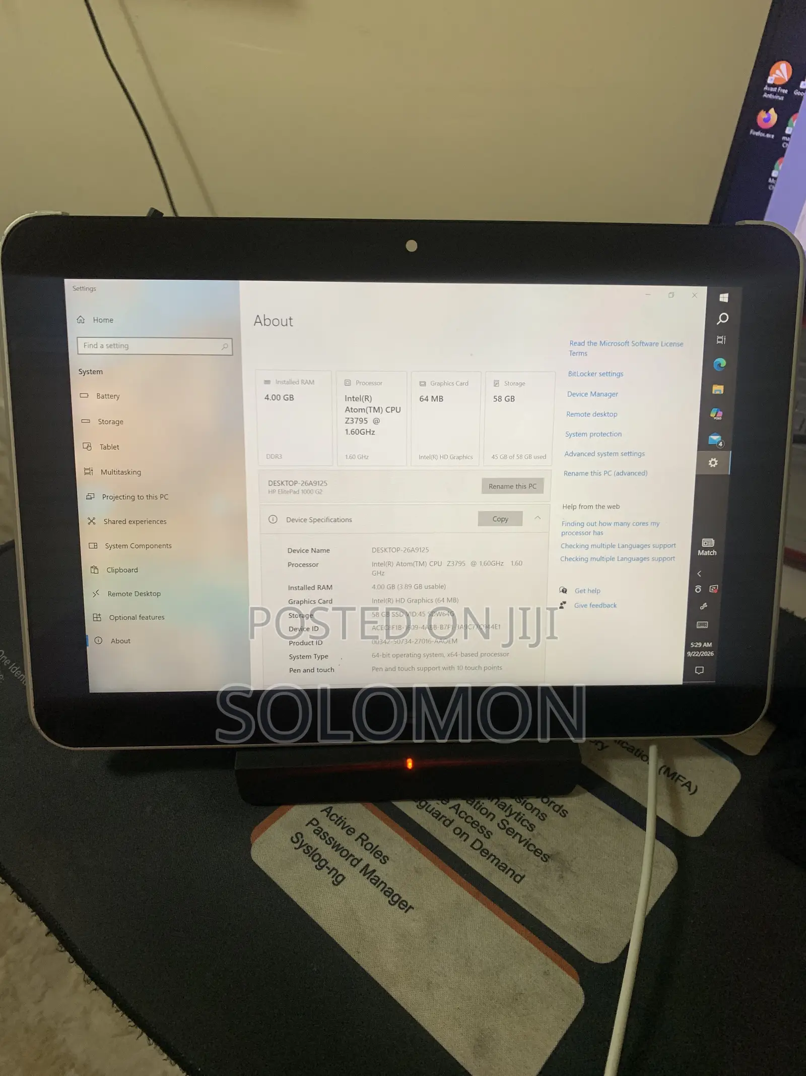 Desktop Computer HP 4GB Intel SSD 60GB