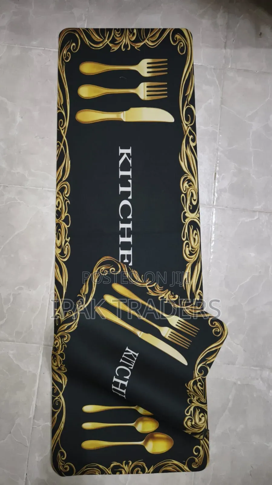 High Quality HEAVY Grip Rubber 2pcs Set 3D Kitchen Mat NON SLIP