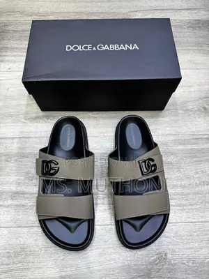 Double-Strap Leather Dolce Gabbana Fully Boxed Sandals Size 40-46