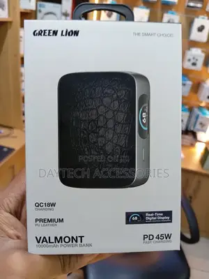 Green Lion Valmont 10000mAh Power Bank - Black