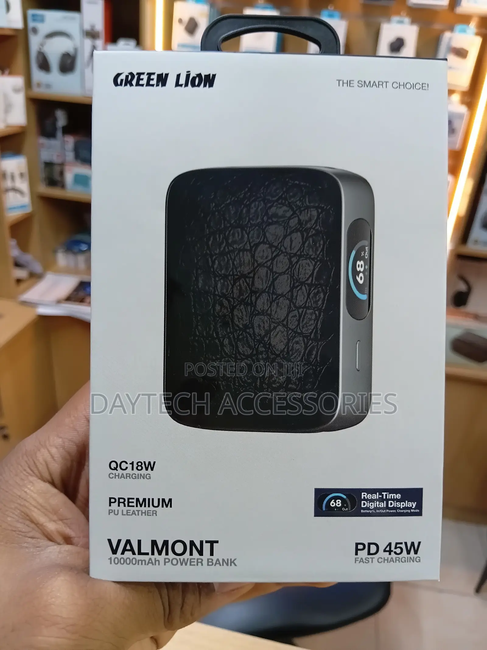 Green Lion Valmont 10000mAh Power Bank With Premium PU Leather Finish