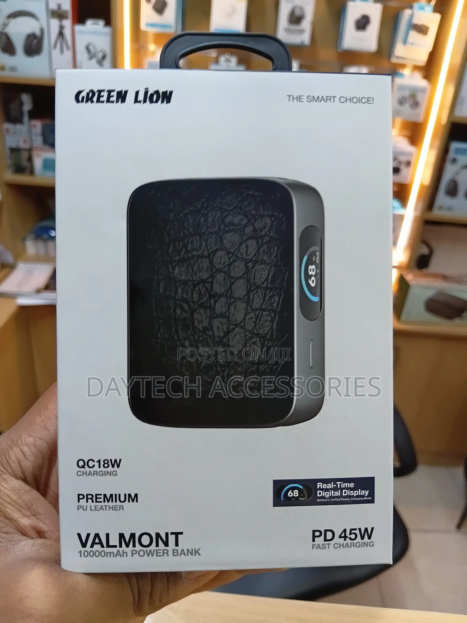 Green Lion Valmont 10000mAh Power Bank With Premium PU Leather Finish