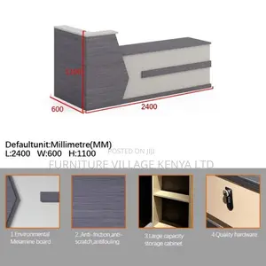 Reception Desk; 240 CM Front Imported Executive Reception Table