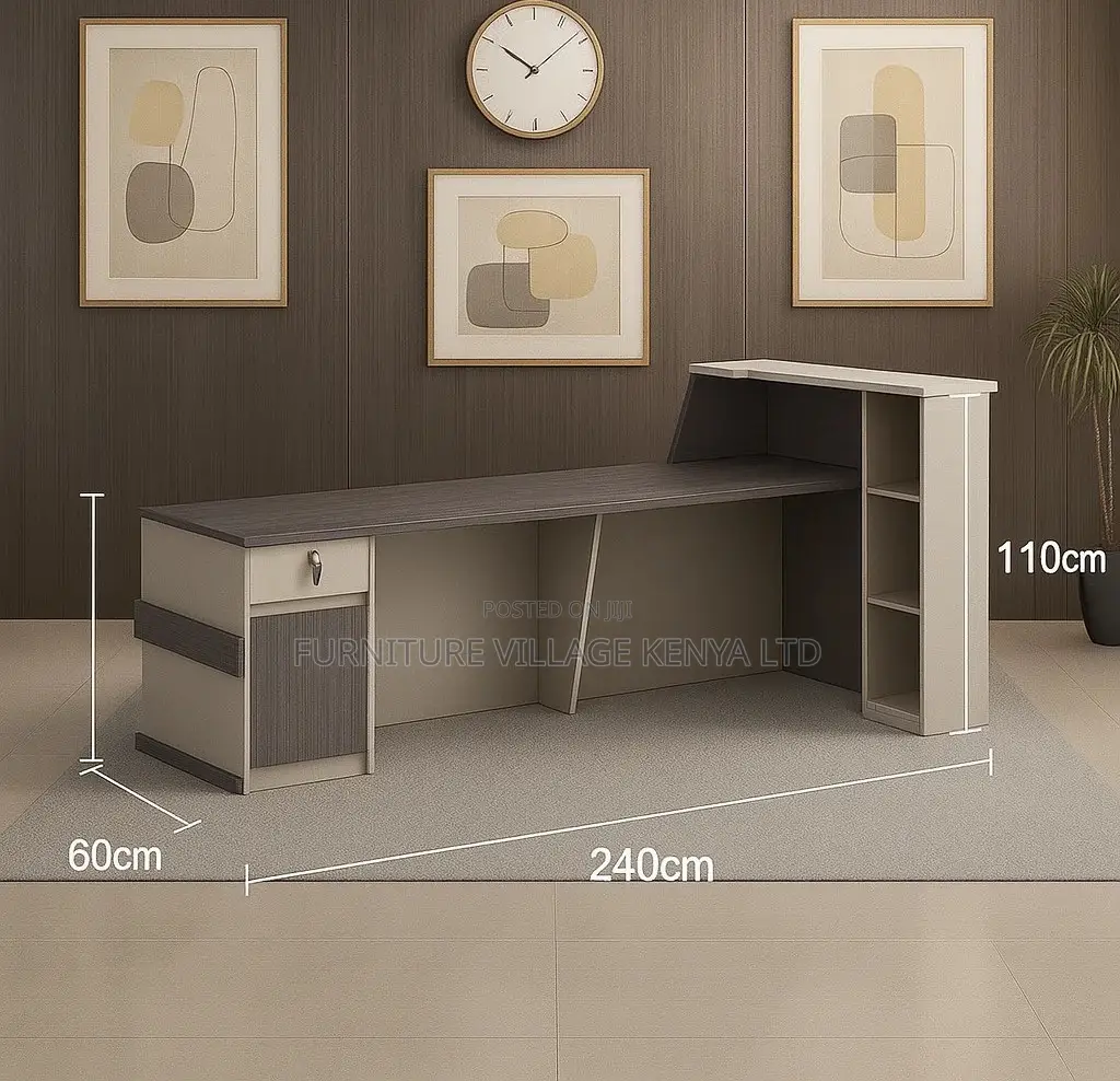Reception Desk; 240 CM Front Imported Executive Reception Table