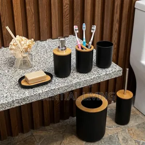 Complete 6-Piece Bathroom Decor Set With With Trash Can Pump