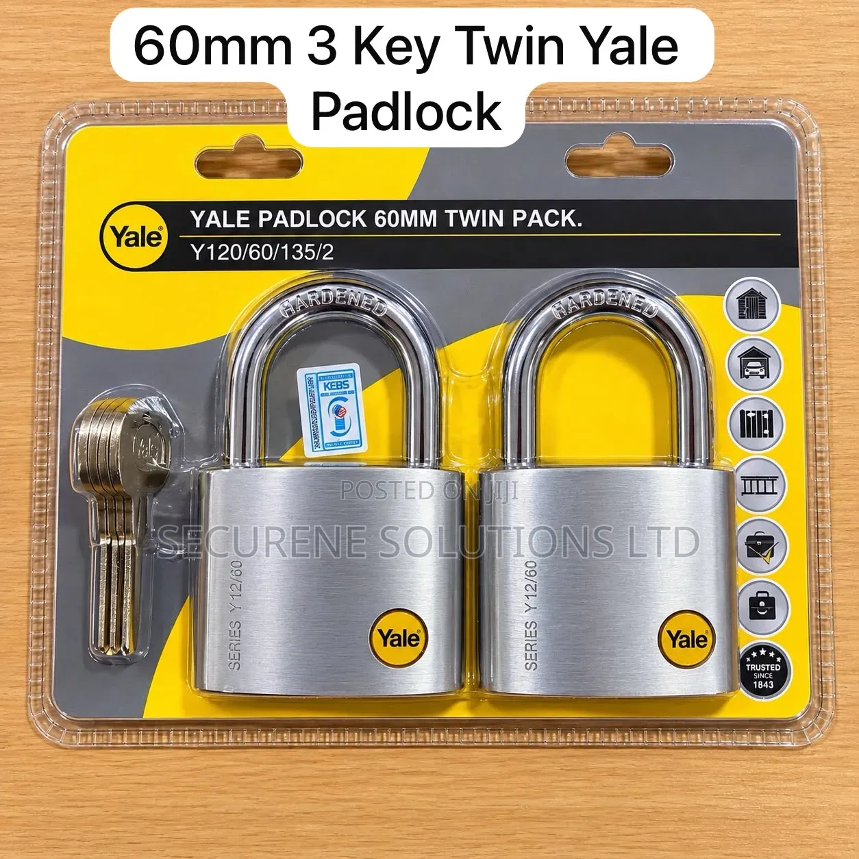 A Yale 60mm Twin Pack Padlock