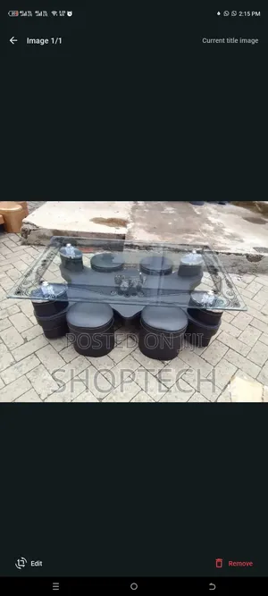 Glass Coffee Table With Puffs