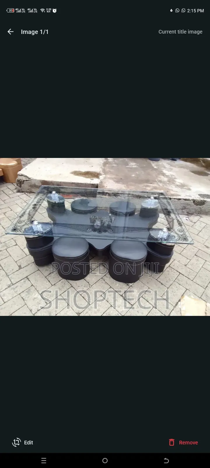 Glass Coffee Table With Puffs