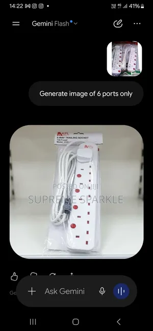 KPL 6-Way Extension Socket Cable 13A Power Extension
(Surge Protector)