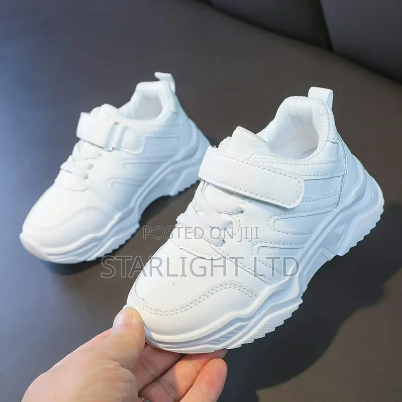 All White Kids Lightweight Sneakers Unisex 26-37