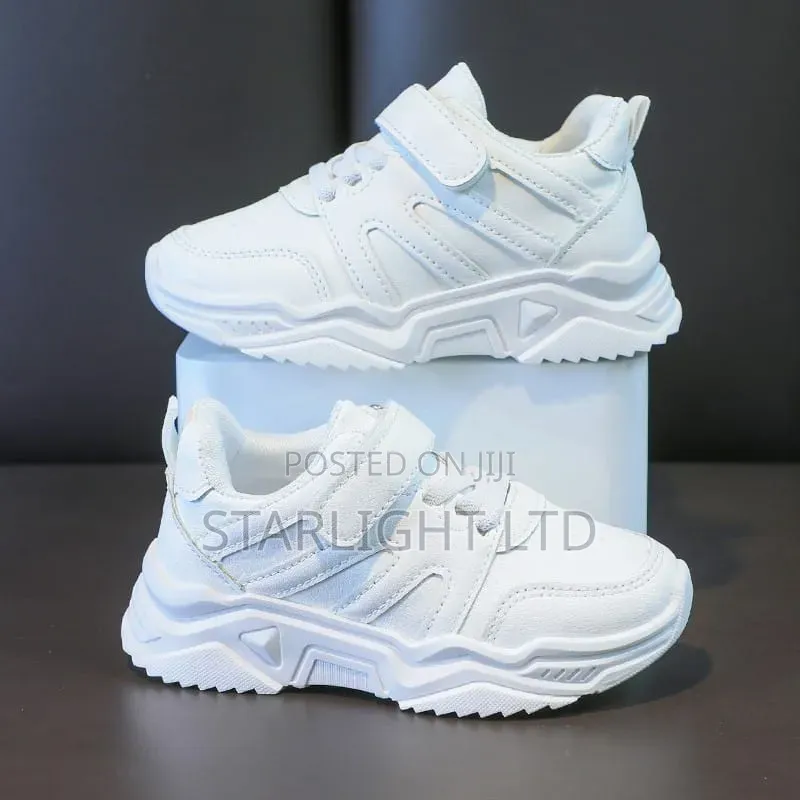 Kids White Fashionable Unisex Shoes 26-37