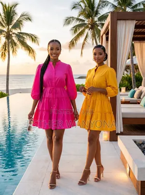 Long Sleeve Tiered Ruffle Mini Dress With Pearl Mock Neck