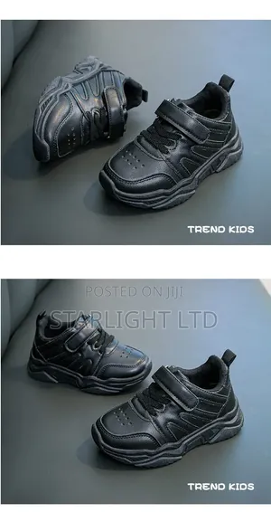 All Black Kids Trendy Sport Shoes/Sneakers 26-37