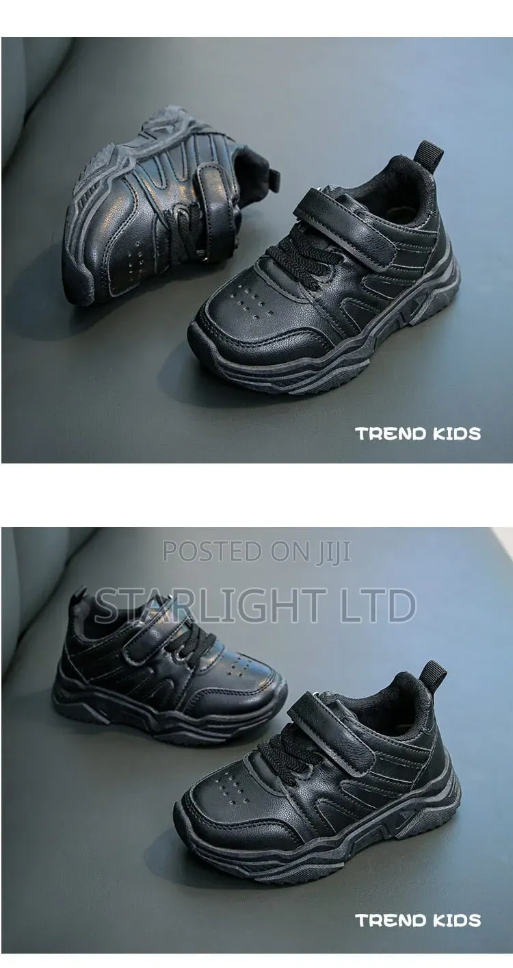 All Black Kids Trendy Sport Shoes/Sneakers 26-37