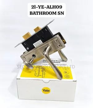 A Yale Satin Nickel Bathroom Lever Lockset (Model 21-Ye-Alh09