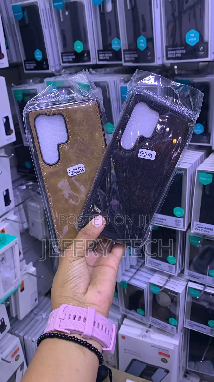 Two Faux-Leather Textured Back Covers for Samsung Galaxy S25 Ultra,