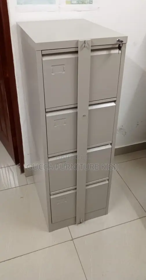 4 Drawer Metallic Vertical Cabinet With Security Steel Bar