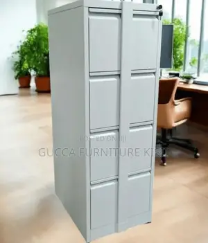 4 Drawer Metallic Vertical Cabinet With Security Steel Bar