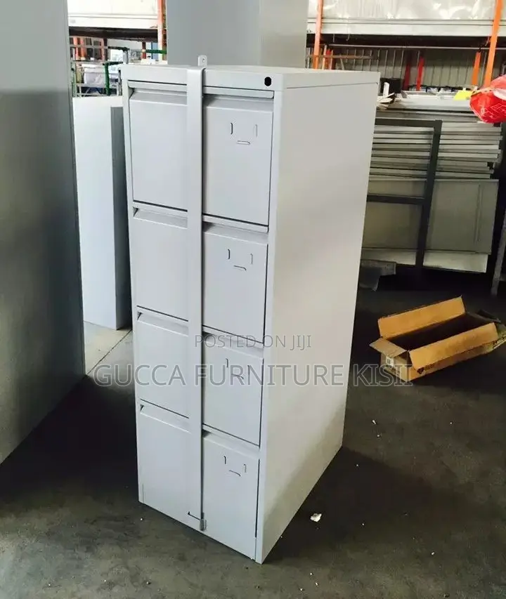 4 Drawer Metallic Vertical Cabinet With Security Steel Bar