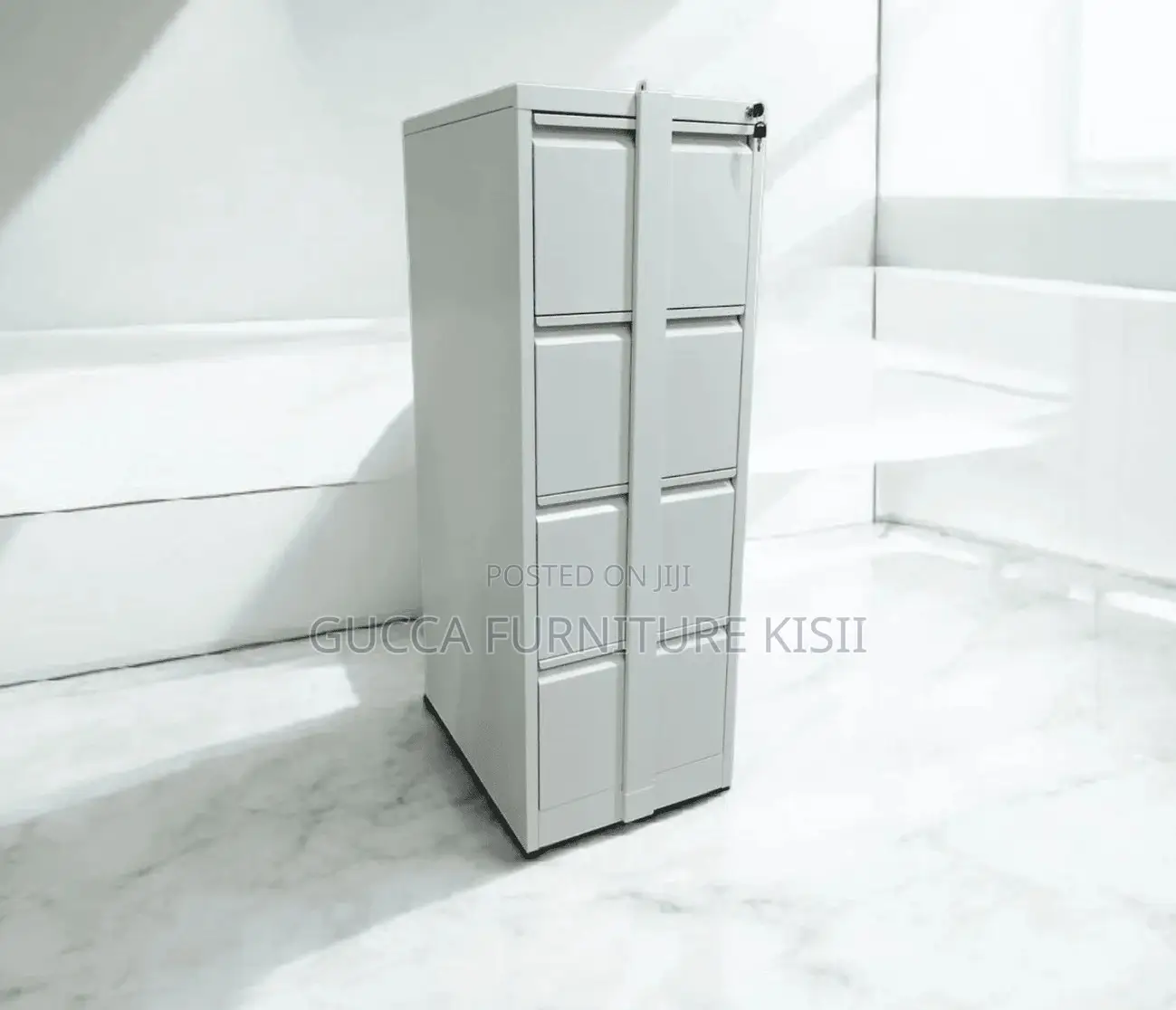 4 Drawer Metallic Vertical Cabinet With Security Steel Bar