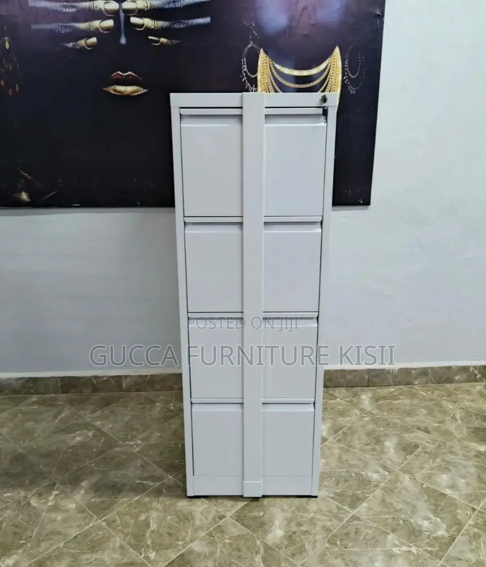 4 Drawer Metallic Vertical Cabinet With Security Steel Bar