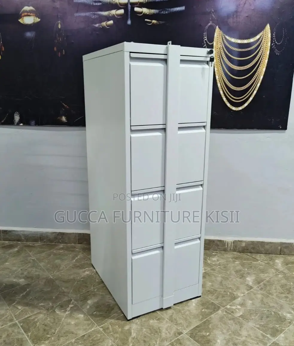 4 Drawer Metallic Vertical Cabinet With Security Steel Bar