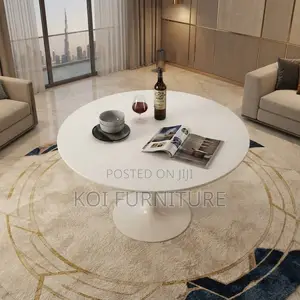 Coffee Table; Round Marble Home Office White Coffee Tables