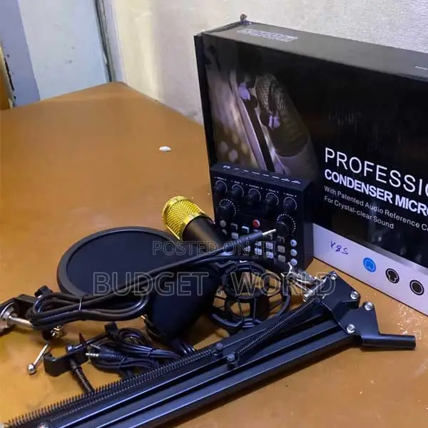 BM800 Podcast Microphone Bundle With V8s Voice Kit With Metallic Stand