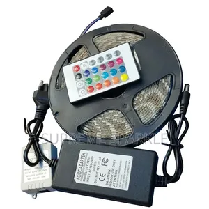 5M RGB LED Strip Light 12V With Remote Control Adapter