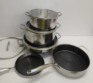 9pcs Set (Vk 56 ) Premium Tripply S/S Stainless Steel Cookware