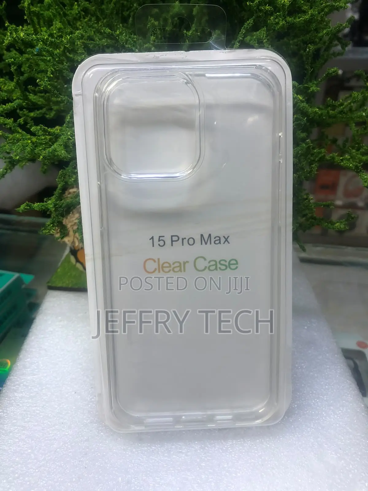 Clear Protective Case Packaged for the Apple iPhone 16 Pro Max.