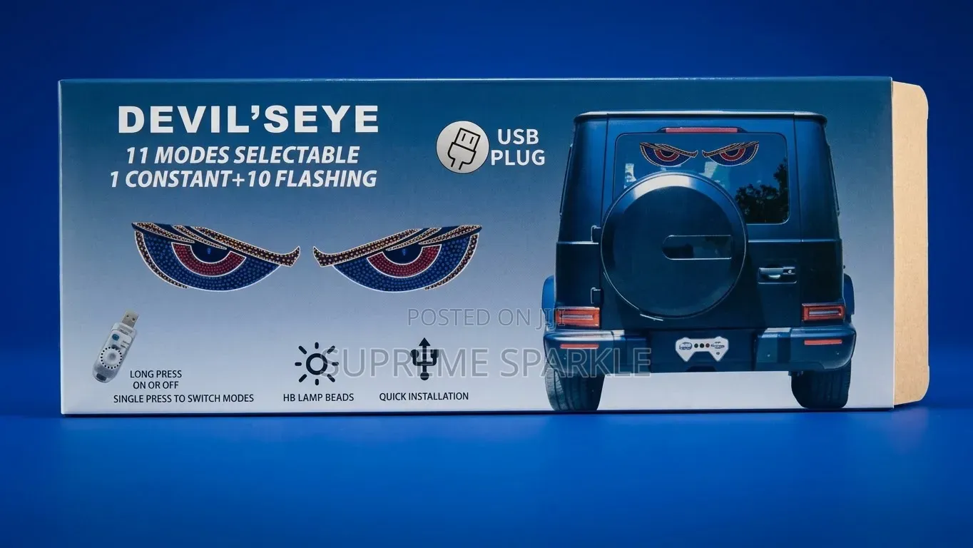 LED Windshield Devil Eye Truck Light USB Lamp Panel