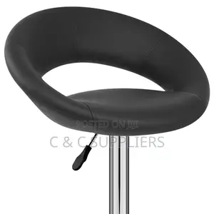 Modern Round Leather Kitchen Stool.