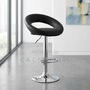 Modern Round Leather Kitchen Stool.