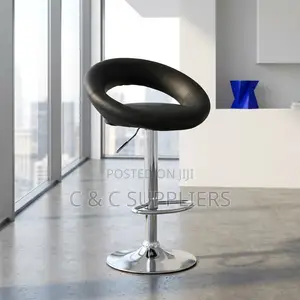 Modern Round Leather Kitchen Stool.