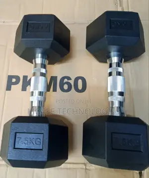 7.5kg Hex Dumbbell – Non-Rolling Fitness Weight