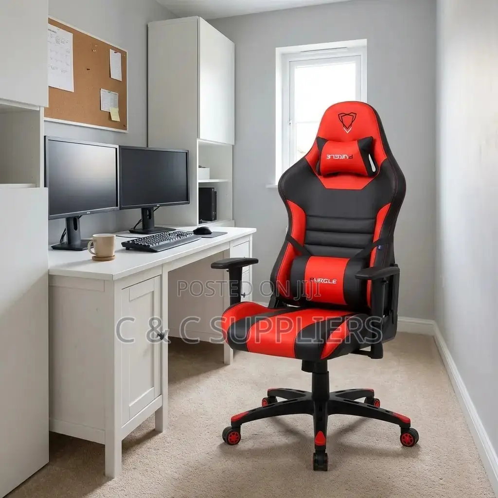 Red Leather Modern Gaming Seat.