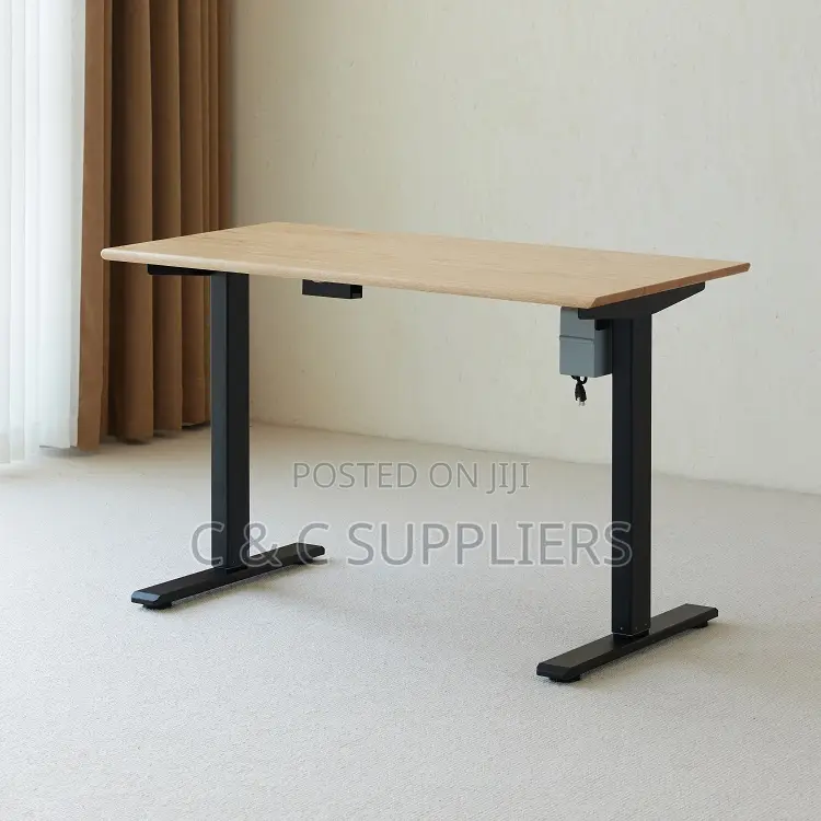 Adjustable Brown Top Electric Desk-140cm