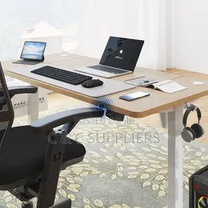 Adjustable Brown Top Electric Desk-140cm