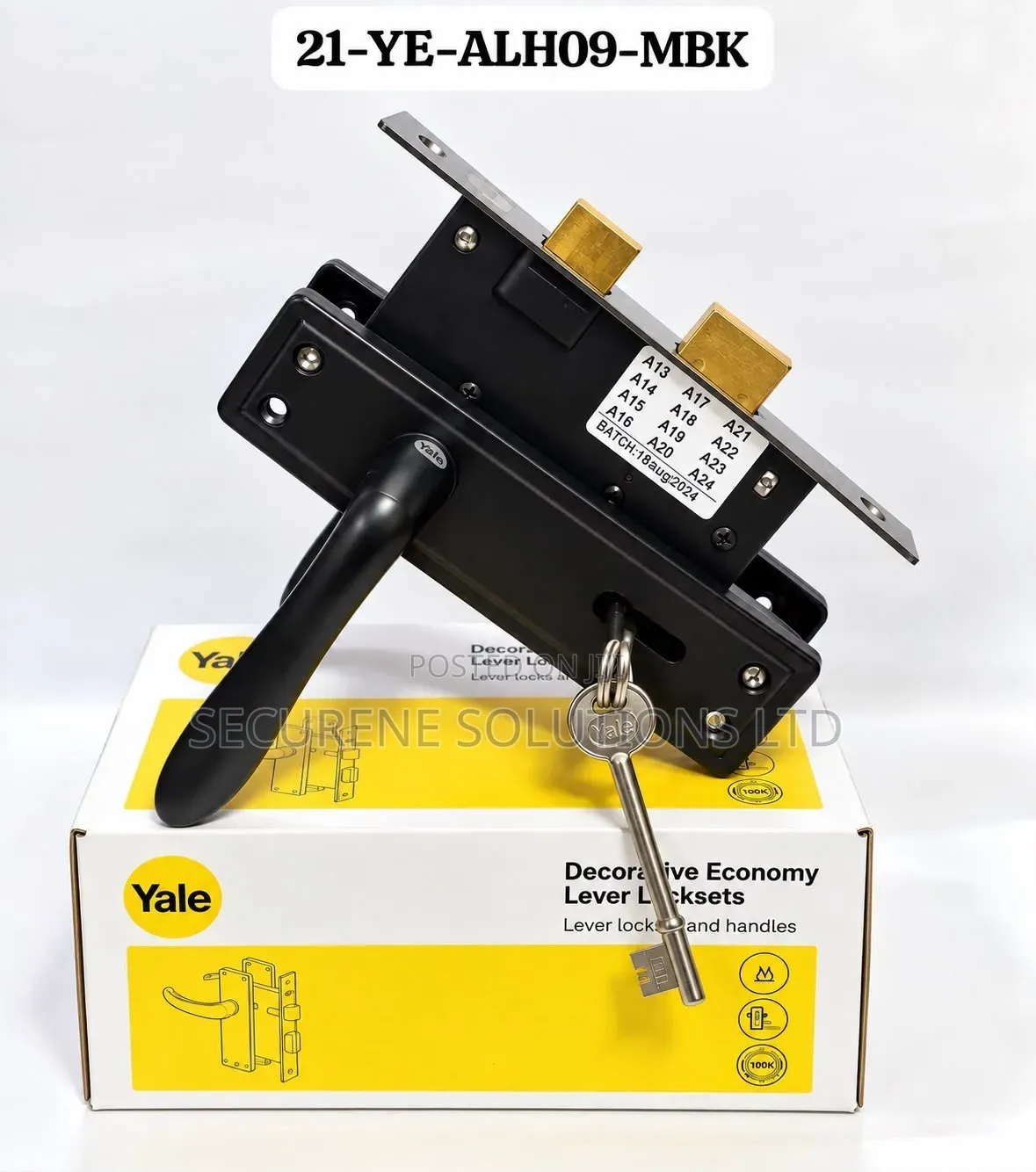 Yale Decorative Economy Lever Lockset (Model: 21-Ye-Alh09-Mbk).