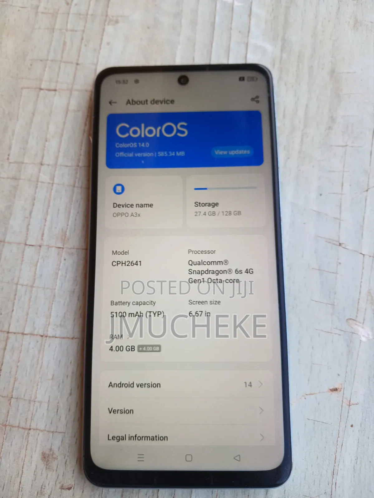 Oppo A3x 128 GB Blue