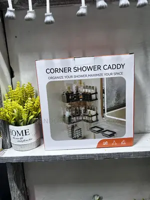 5pcs Set Corner Shower /Bathroom Rack Organizer With Adhesive Stickers