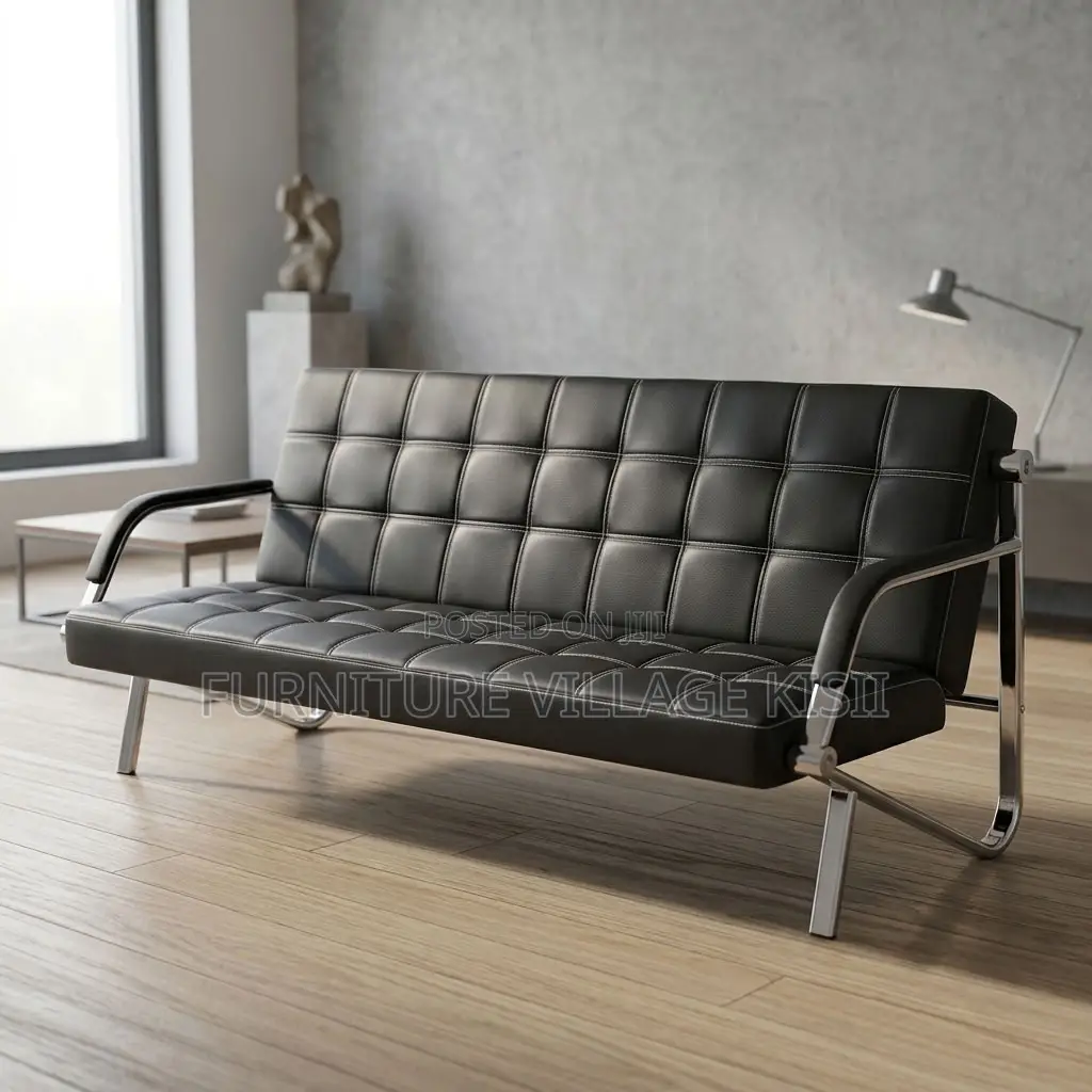 5-Seater Leather Office Sofa